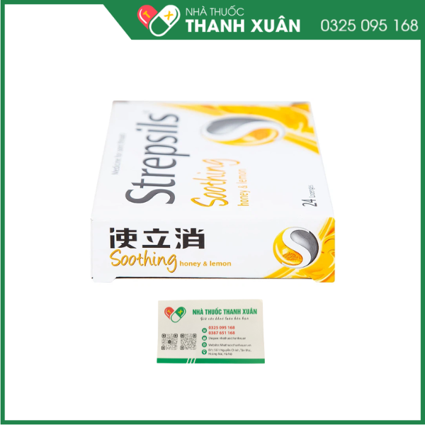 Strepsils Soothing honey &amp; lemon giảm đau họng dùng cho trẻ em và người lớn